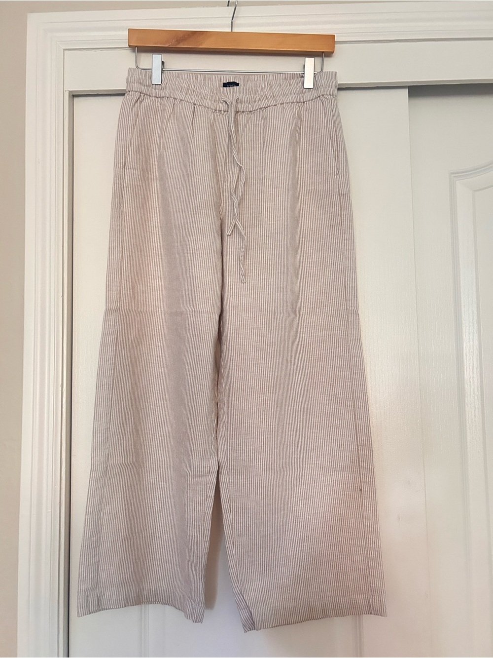 JCrew Drawstring Wide-Leg Pants in Beige